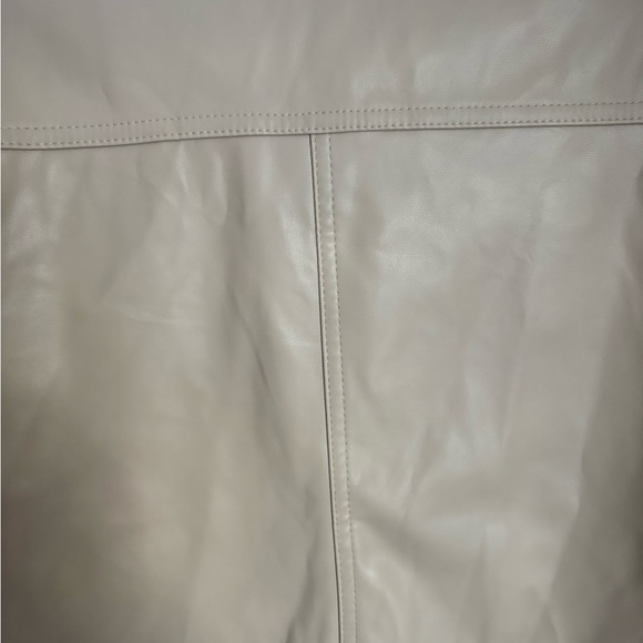 Tan Vegan Faux Leather Shacket | Small | Streetwear | Grunge | Mob Wife | Stoosh - Picture 5 of 5